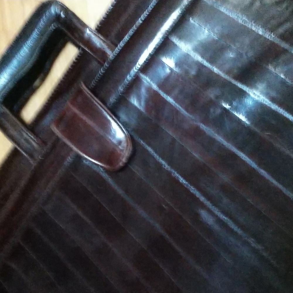 #3 Copy VINTAGE 1980s EEL SKIN Slim Attache Messenger Bag COPY